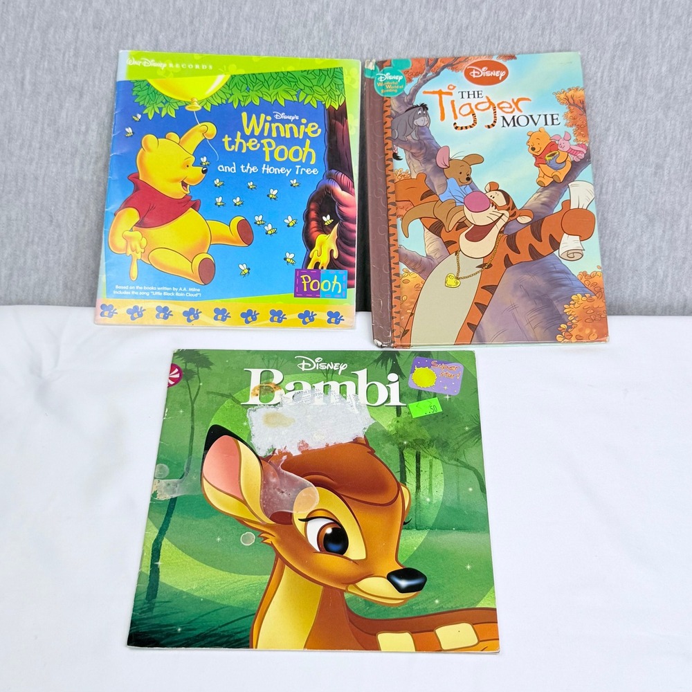 Disney Book Lot Winnie the Pooh Honey Tree Tigger Movie Bambi 3 Books 2006 2012